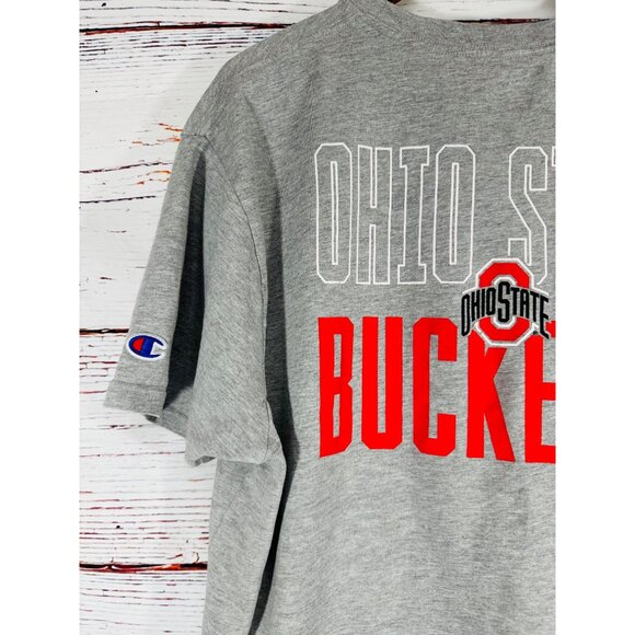 Ohio State Buckeyes Champion Gray T-Shirt XL Logo Front & Back OSU Go Bucks! - Picture 8 of 9